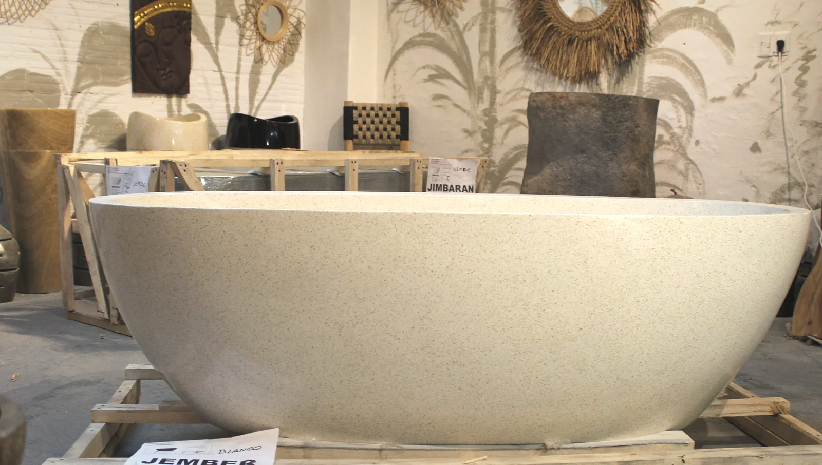 Bañera Terrazo JEMBER Blanca