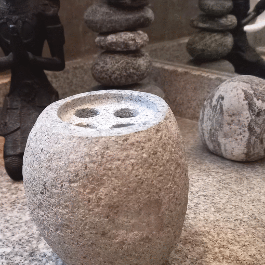 Porta Cepillo de dientes de Piedra Natural.