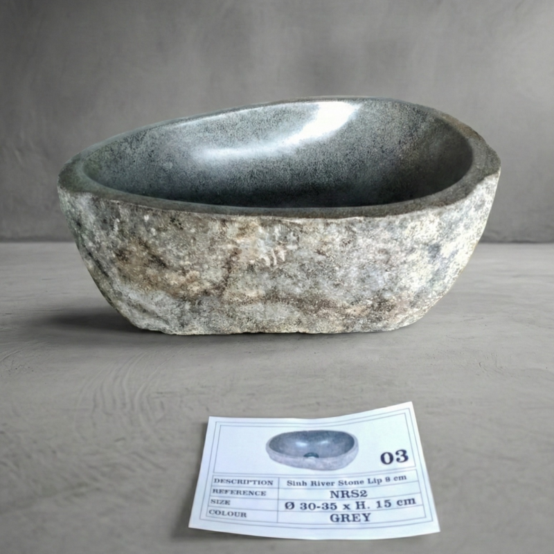 Bacha Piedra De Río De Indonesia Chica 03 Ch